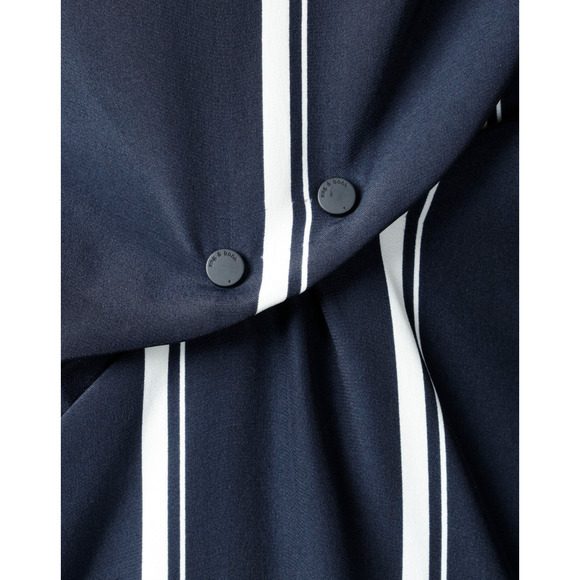 RAG & BONE NEW Jacklin Asymmetric Oversized Silk Dress Navy Stripe M $495 - Picture 2 of 13